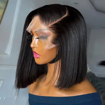 230% Density Lace Front Straight Bob Wig 4x4 Closure Bob Wig Human Hair Wig Pre Plucked Frontal Wig
