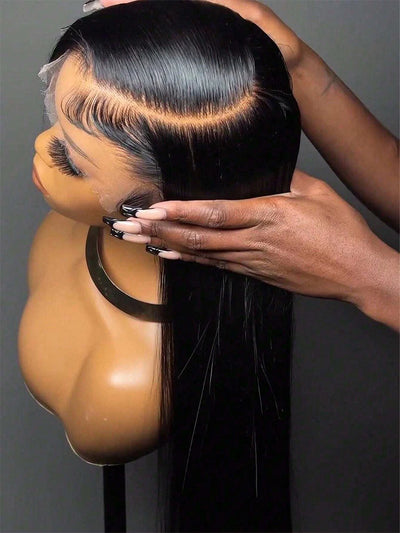 200% Hd Transparent Bone Straight 13x4 Lace Frontal Wigs Pre Plucked Brazilian Remy Hair Glueless Wigs Human Hair