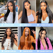 30 inch Glueless Wigs Wear and Go Pre Cut 4x4 5x5 Straight HD Lace Closure Wigs Bone Straight Glueless Human Hair Wigs