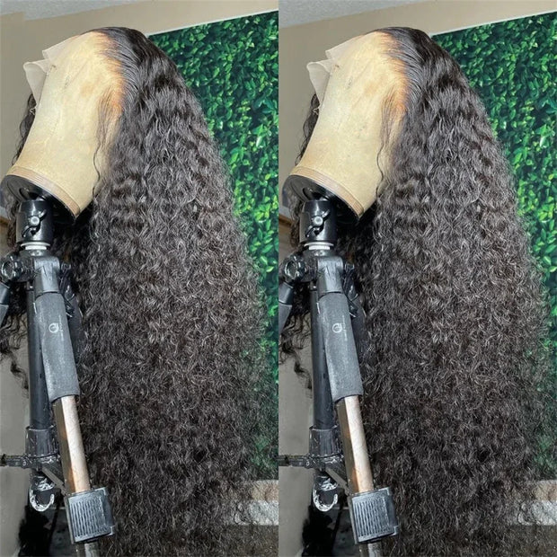 40 Inch Water Curly 13x6 HD Transparent Lace Frontal Human Hair Wigs 200% Brazilian Loose Deep Wave Glueless Wig