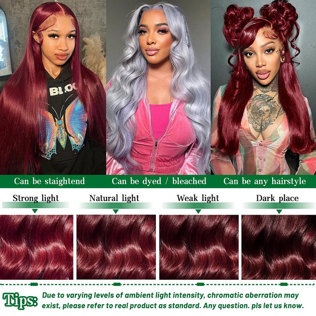 99J Burgundy HD Lace Wig