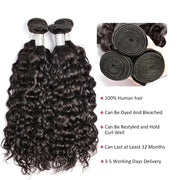 100% Unprocessed Malaysian Remy Human Hair Weave Extensions Water Wave Bundle Deals